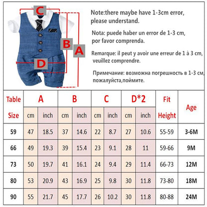 Summer Baby Romper Suit Newborn Boys Formal Clothing Cotton Children Hat + Jumpsuit + Shoes + Socks 4 Pieces Outfit Blue Costume